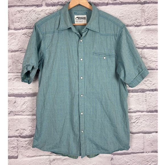 MOUNTAIN KHAKIS Mens M Blue Relaxed Fit El Camino Pearl Snap Western Rodeo Shirt - Picture 2 of 9